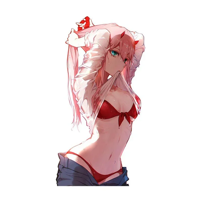 for DARLING In The FRANXX Zero Two Car Sticker Anime Camper Decal Motorcycle Funny Trunk  Accessoires 13cm