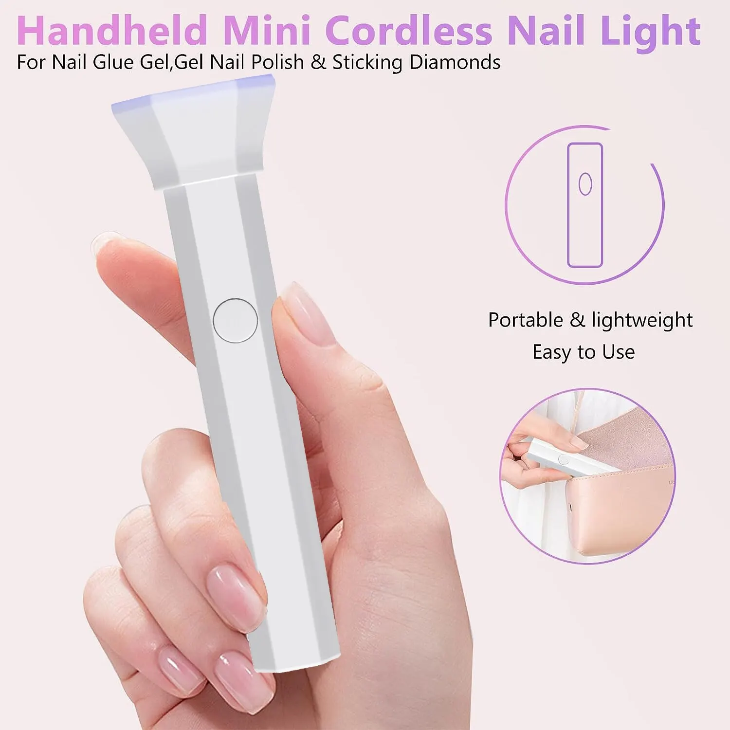 Lampe Sèche-Ongles Portable UV LED C5, Lampe à Polymérisation, Tous les Verhéritage Gel, Rechargeable par USB, vaccage Rapide, Machine de Manucure, Outil d'Art