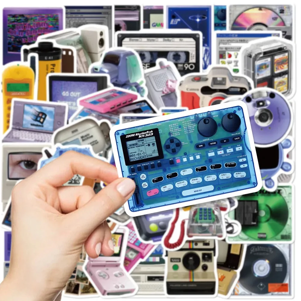 

10/30/50pcs Retro Computer Game Console Phone CD Stickers Vintage Graffiti Sticker DIY Luggage Laptop Phone Cartoon Decals Decor
