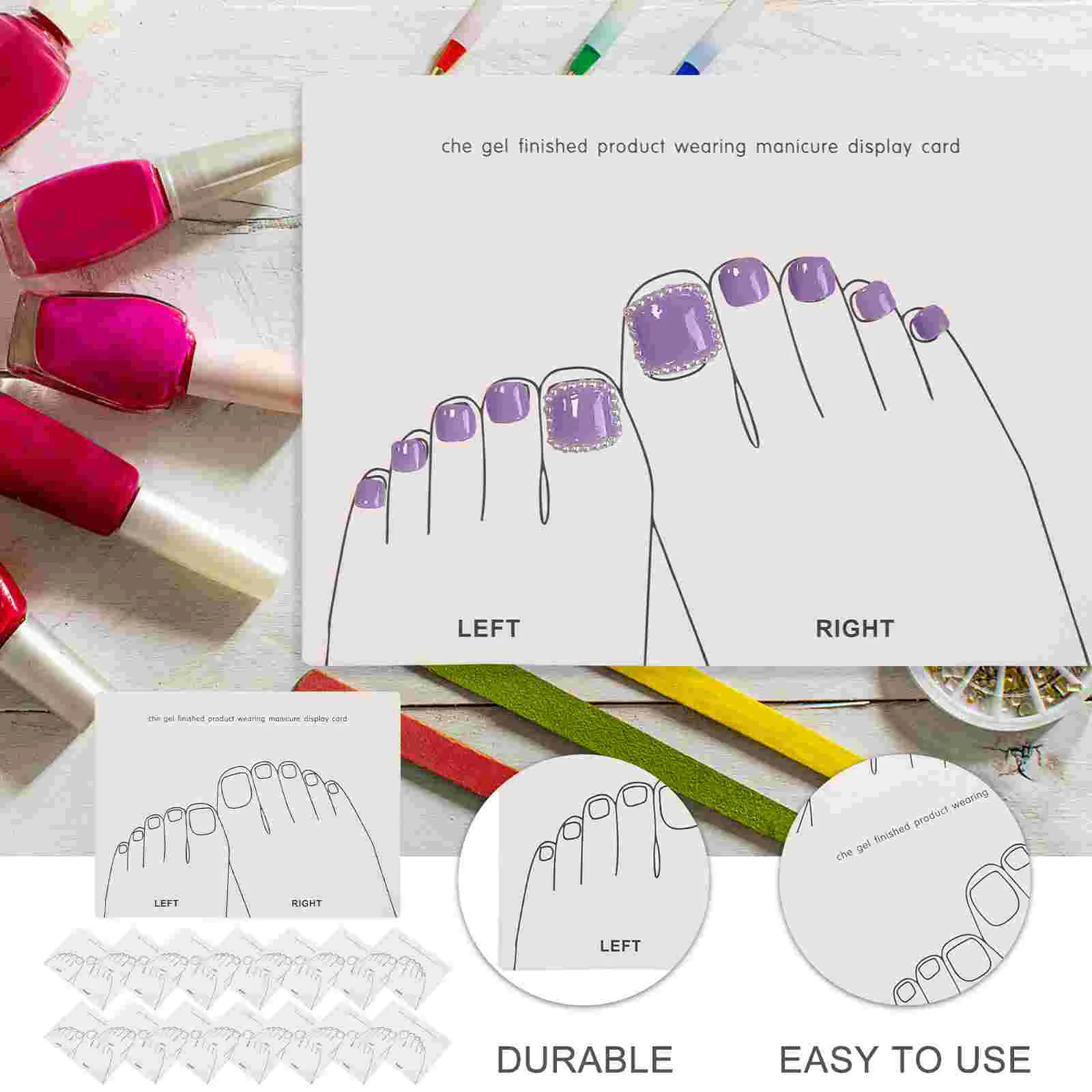 15 Pcs Fake Nails Display Shelf Card Tips Showing Holder Board Manicure Paper Salon Gel Color Cards False