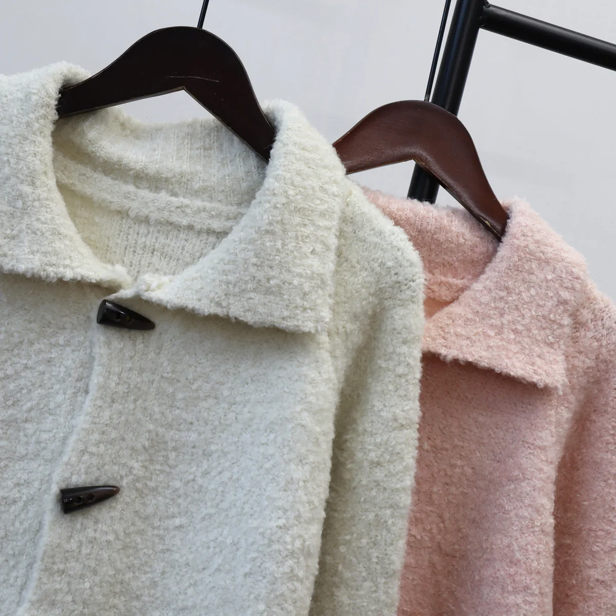 Women Coats Cardigan Sweaters Y2k Streetwear Turn Down Collar Full Sleeve Jumpers Elegant Splice Knit Open Stith Autumn Winter