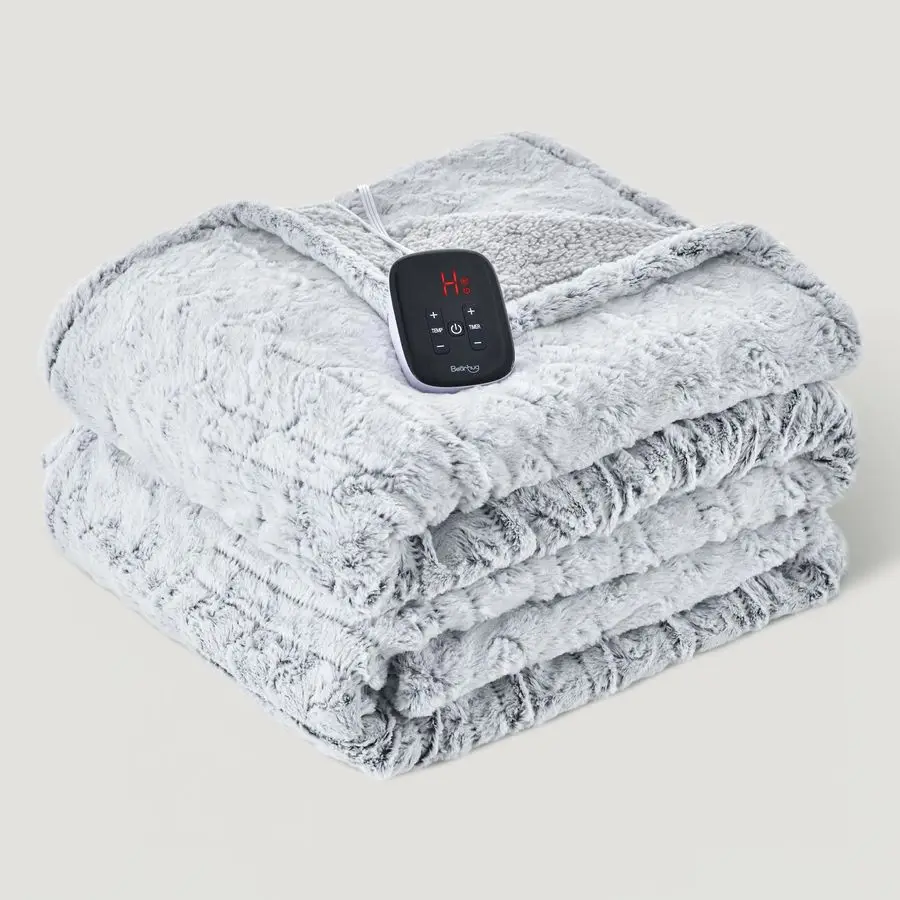 

Electric Blanket Full Size 77 x 84, 10 Heat Settings Heated Blanket, 112 Hour Auto ShutOff, Faux Fur amp Sherpa DualSided Heatin