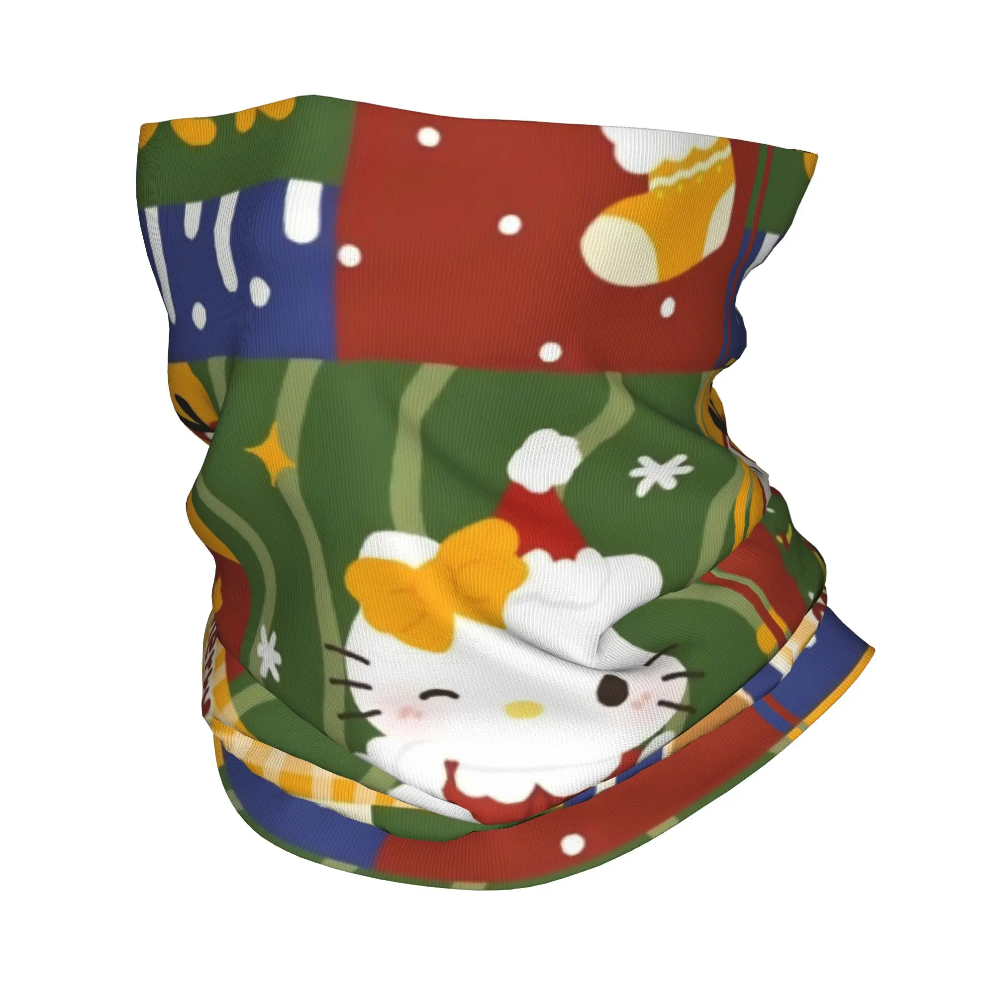 

С Рождеством, бандана «Hello Kitty», Балаклавы с принтом, волшебный шарф, теплая повязка на голову для верховой езды для мужчин, женщин, взрослых, зима