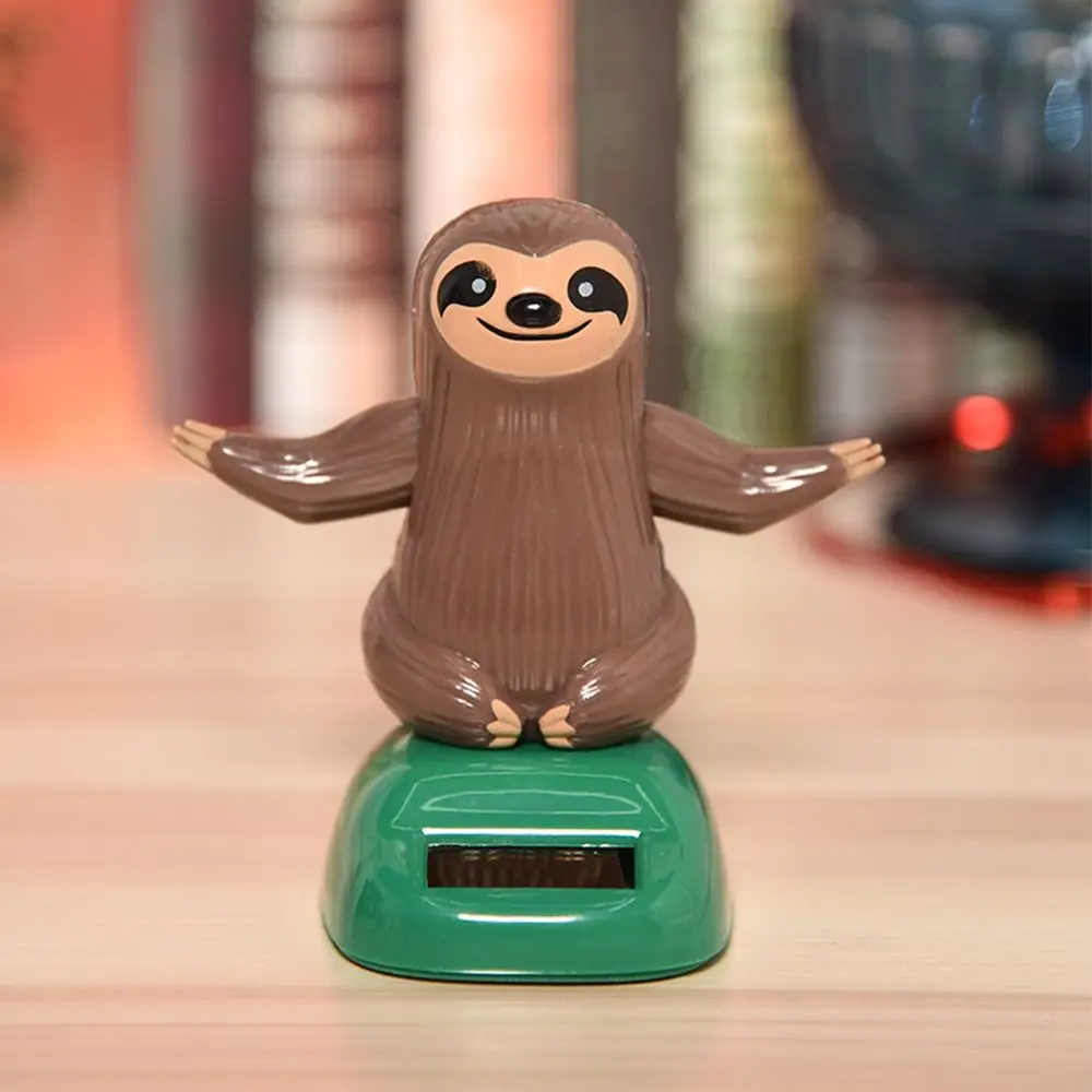 New Gift Car Ornament Solar Powered Dancing Sloth Model Sloth Doll Shaking Hand Sloth Toy