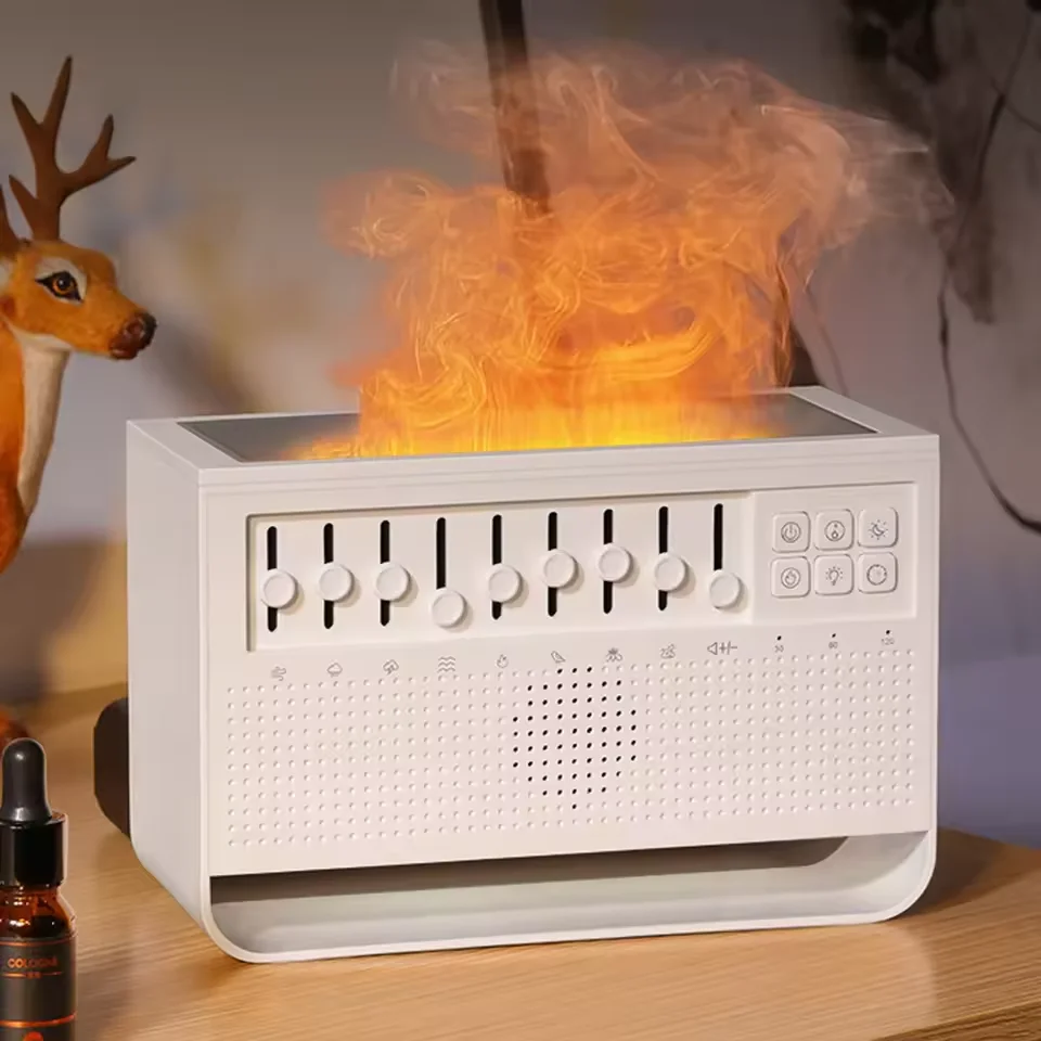 

3 in 1 HIFI Bluetooth Speaker White Noise Sleep Aid Night Light Humidifier Machine with Free Combination of 8 Goup Nature Sound