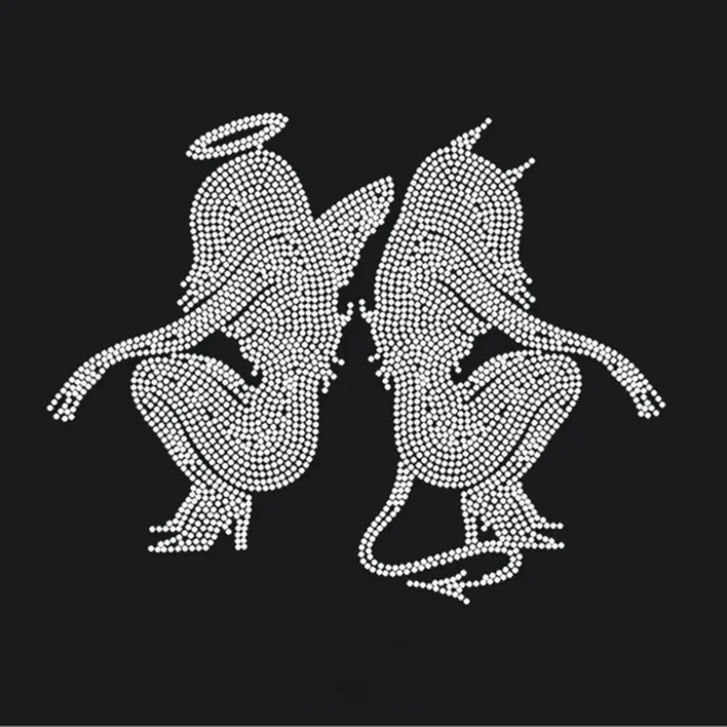 2pc/lot Ice Skate Figure Skating Hot Fix Iron on Rhinestone Transfer Applique Motif iron on rhinestone motifs rhinestones