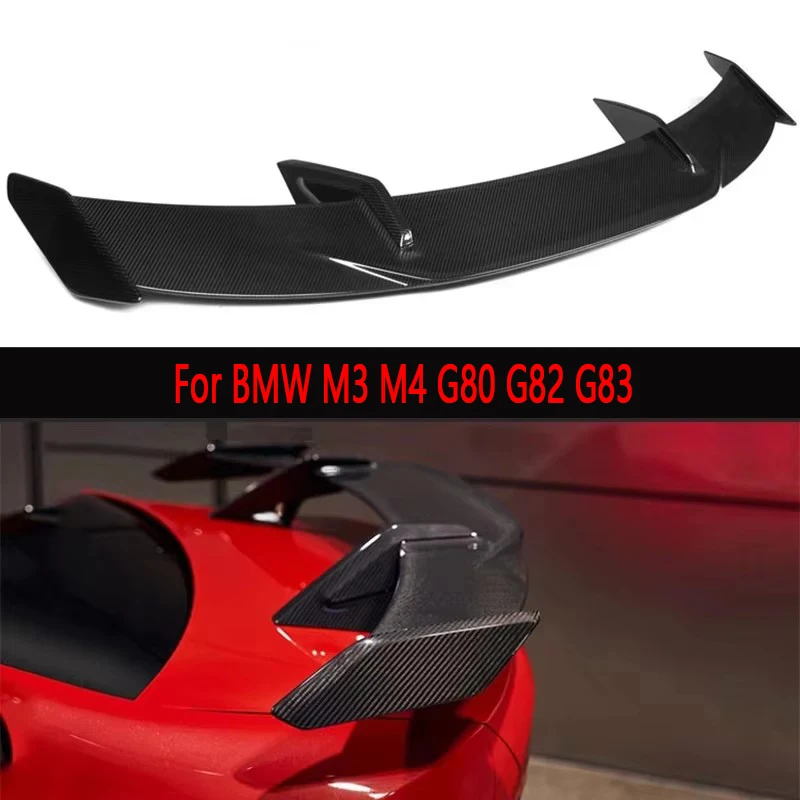 

For BMW M3 M4 G80 G82 G83 Carbon Fiber Tail fins Rear Trunk Spoiler Guide Wing Rear Wing Car Trunk Diverter body kit