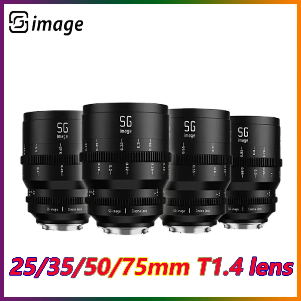 

SGimage 25mm/35mm/50mm/75mm T1.4 Cine Lens Large Aperture Manual Full Frame Prime Lens for Sony E Mount