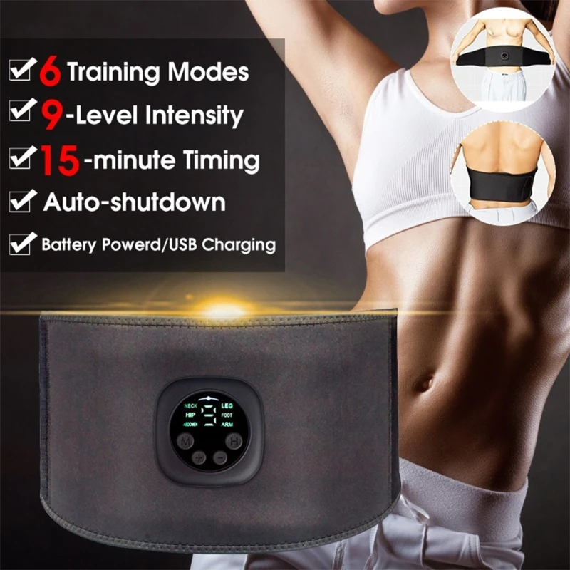 EMS Pulse Fitness Belt USB Charging Tummy Toning Massage Belt Lazy Intelligent Fat Dumping Massage Instrument image 4