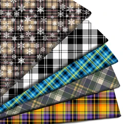 50*145cm Snow Plaid Polyester Cotton Fabric Grid Printed Bow-knot Cartoon DIY Patchwork for Cloth Making Puppet Garment Tissue