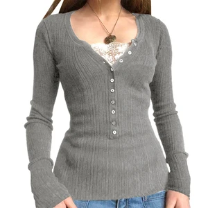 Y2k Vintage Fashion Fairy Grunge-T-Shirts für Frauen Langarm Ries Links Fähigkeiten Knöpfe Links feiner Kunde 6 Hauptverkäufe EPOCA -Kleidung - №5