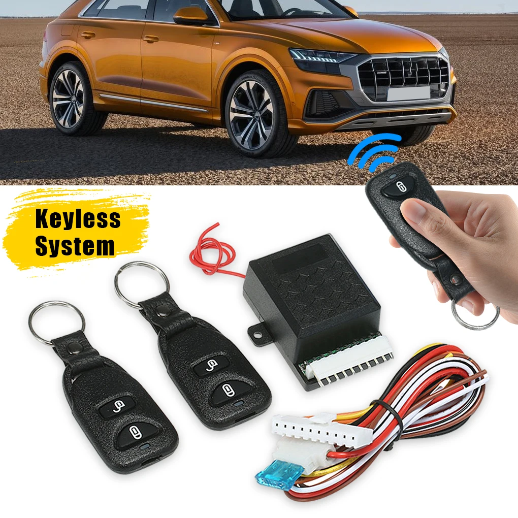 Kit centrale remoto Auto universale per Auto 12V blocco porta sistema di accesso senza chiave del veicolo con 2 telecomandi 433.92MHz