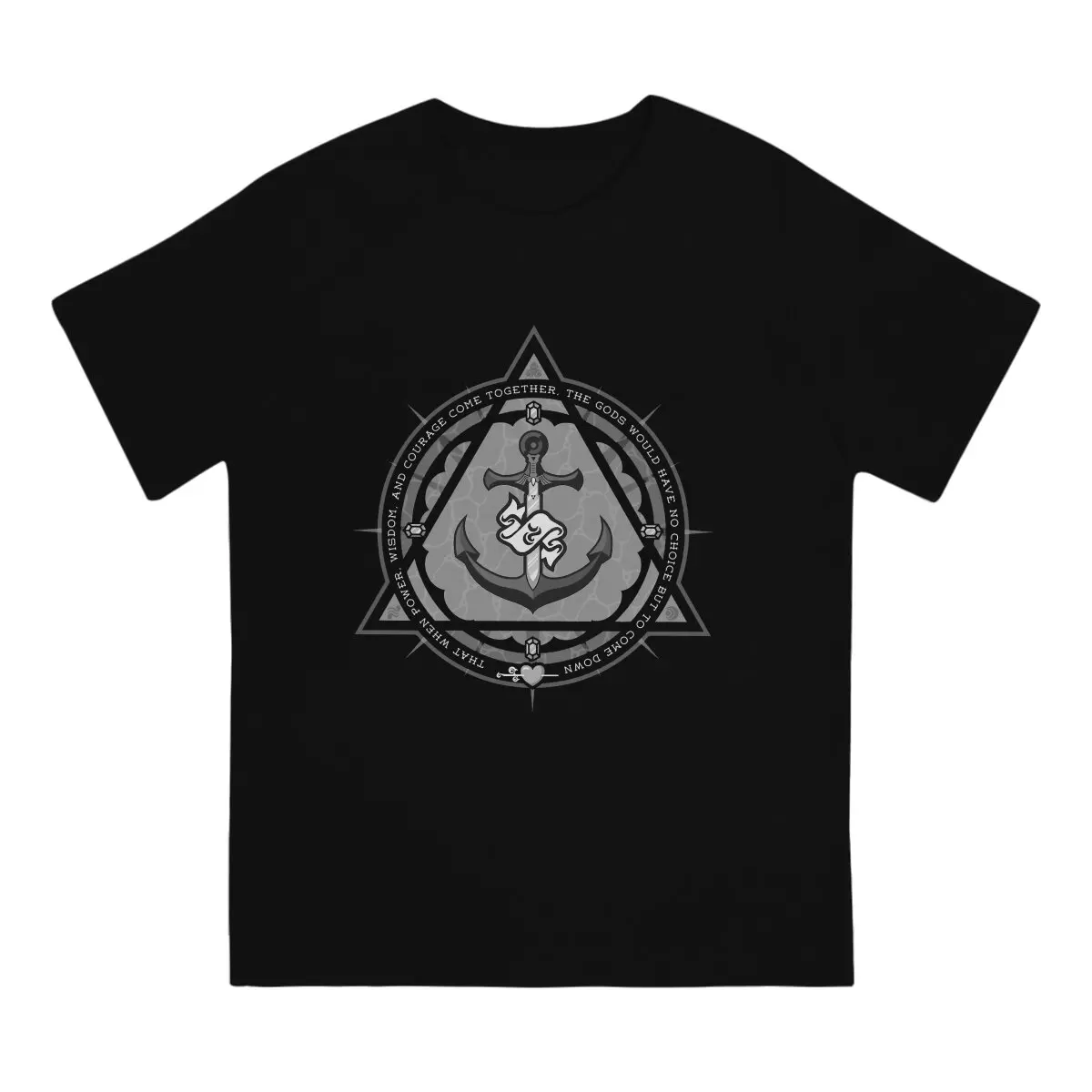 Vintage Anchored T-Shirt for Men Crewneck Cotton T Shirt Z-Zelda Short Sleeve Tees Gift Idea Clothing