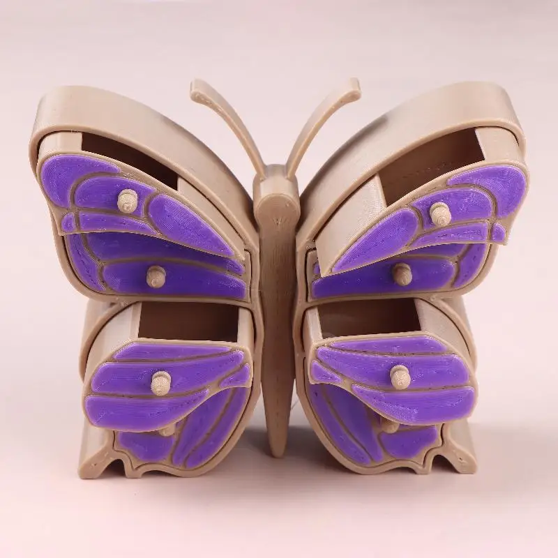 

Large Butterfly Capacity Jewelry Box Luxury Multi-layered Necklace Pendant Display Box Trinket Box Desktop Storage Decorations