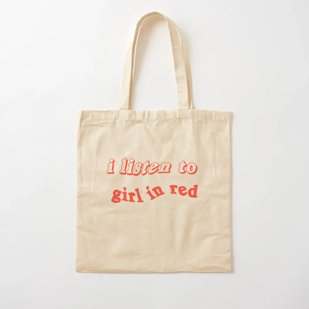 

i listen to girl in red Tote Bag large size bags shopper bags tote bag women Bag