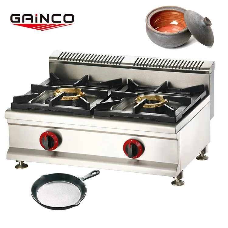 Commercial 2 burner Table Top lpg Propane Gas Stove for Sale