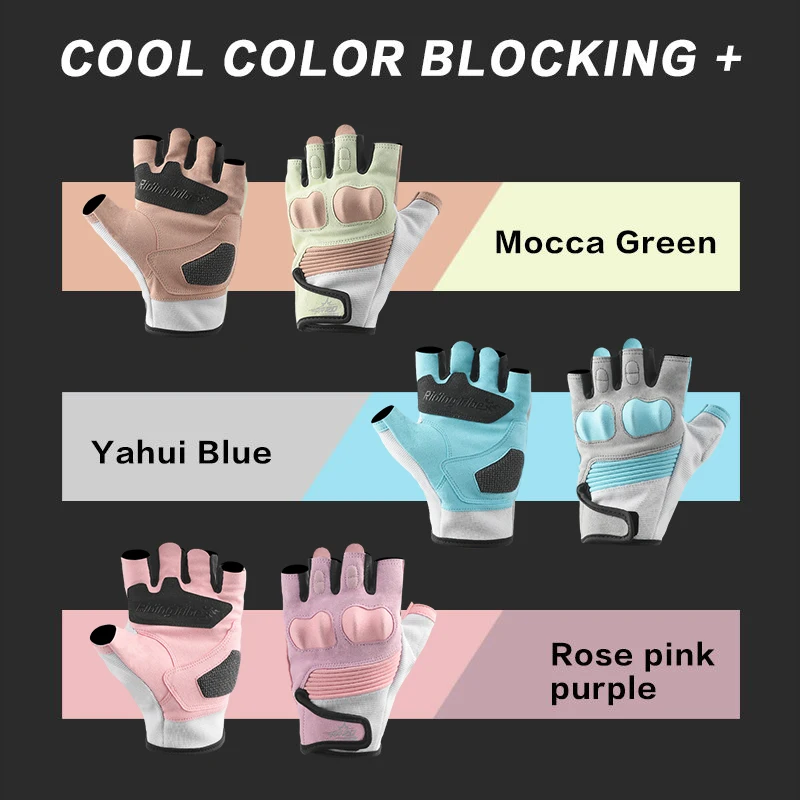 Women Motorcycle Gloves Touch Screen Full Finger Anti-slip Protective Riding Gloves Cute Color Block Motorbike Gloves for Lady Biker Moto Cycling Gloves Mocca Green Yahui Blue Rose Pink Purple 6