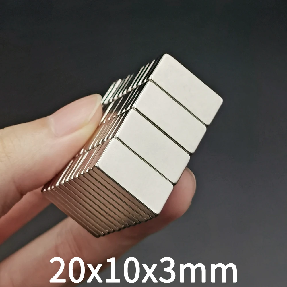 10/20 Stück 20 x 10 x 3 mm Block-Rechteckmagnet 20 mm x 10 mm x 3 mm, superstark, stark magnetisch, permanent, 20 x 10 x 3, für Kühlschrank, Heimwerker – Detail 3