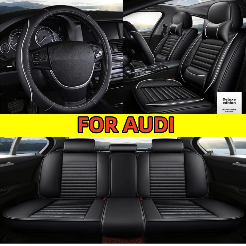 

FOR AUDI Q3 2015-2025Car seat covers High-end artificial leather waterproof fully wrapped covers with steering wheel covers