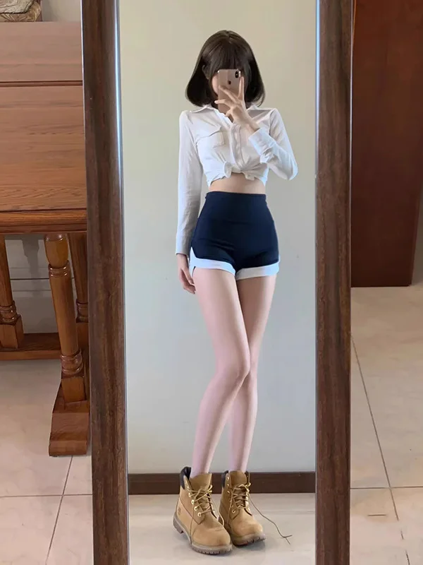 

Женские спортивные шорты с высокой талией, летние, 2025, новинка, для йоги, длиной три четверти, не просвечивающие, укороченные, хит продаж