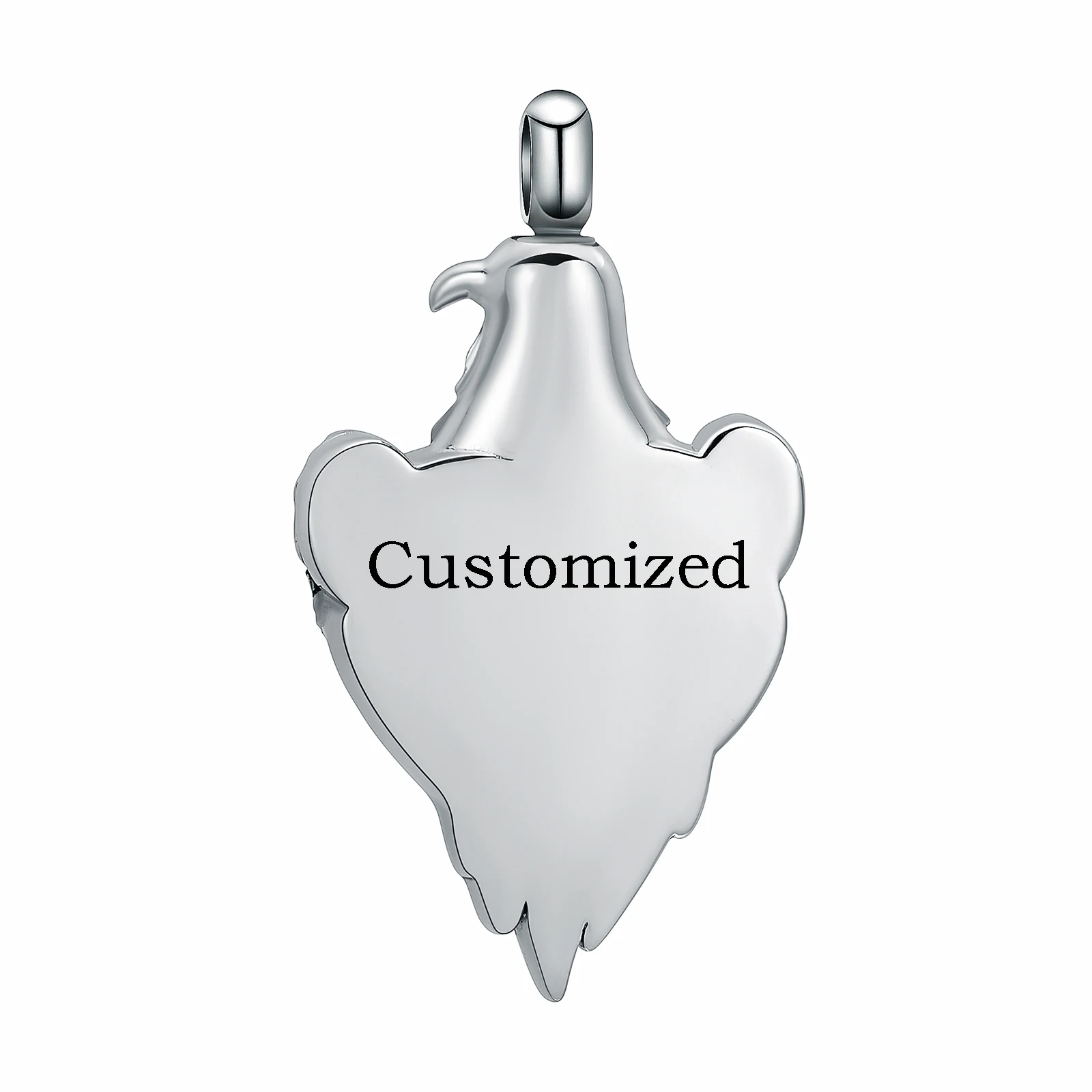 Eagle Crystal Heart Memorial Cremation Jewelry Urns For Ashes Urn Necklace Customize Vintage Stainless Steel Keepsake