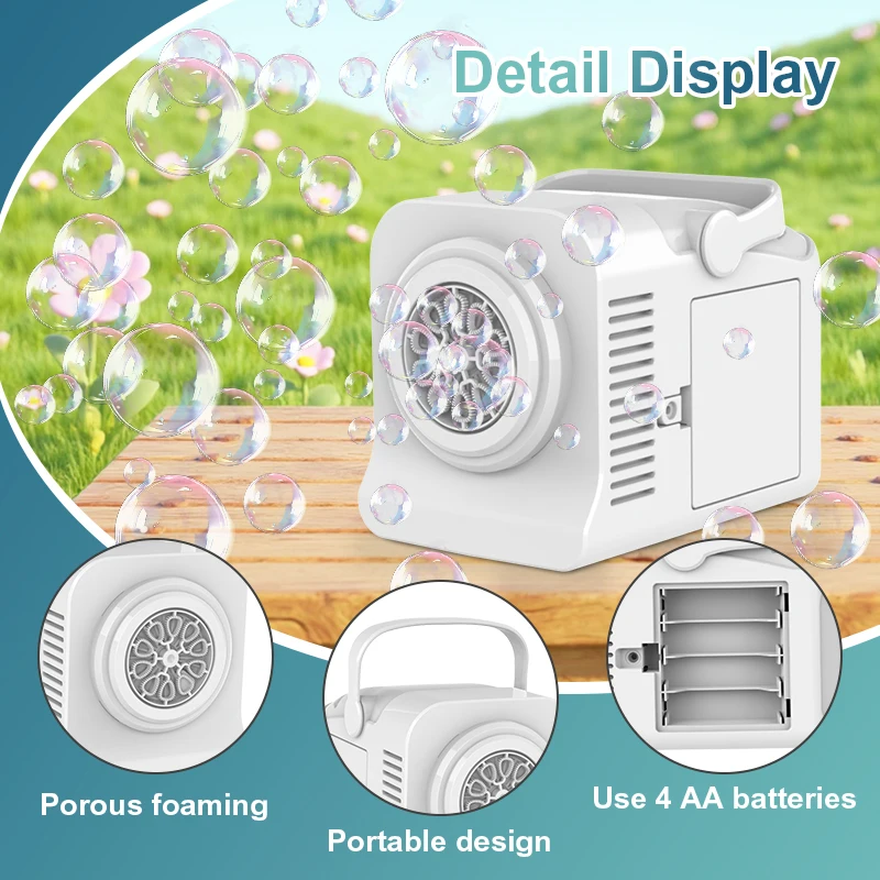 Com 50ml bolha de água portátil das crianças máquina bolha brinquedo ao ar livre gramado/casamento/evento bolha brinquedo interativo