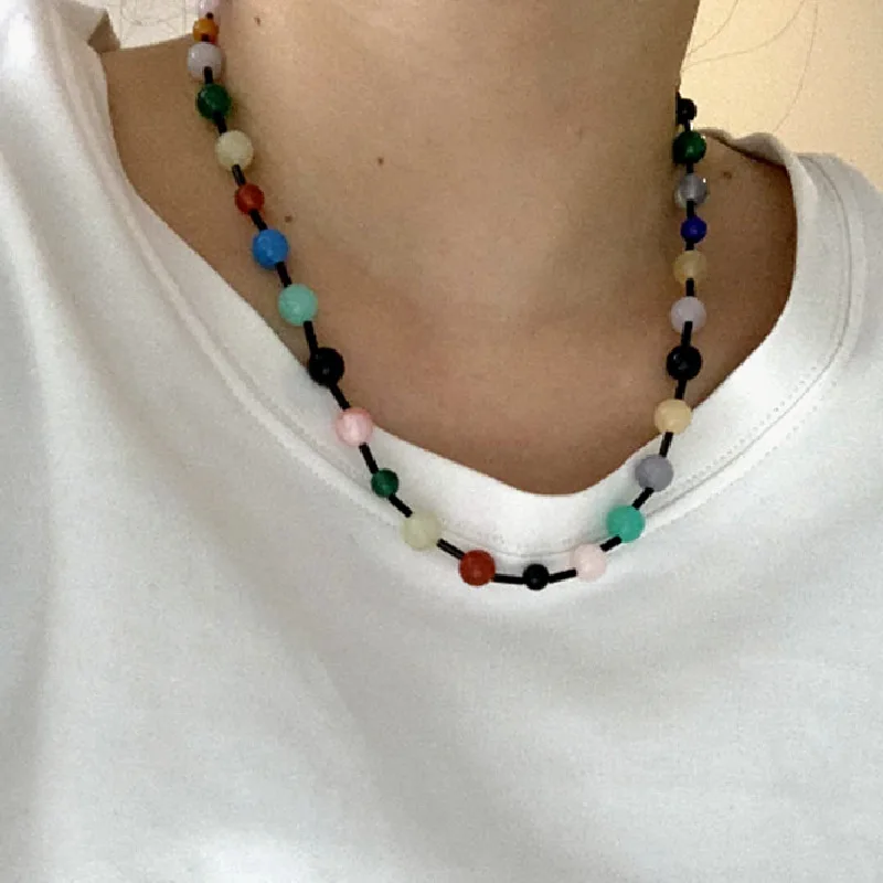 Collana di perline colorate bohémien per gioielli estivi fai da te fatti a mano da donna