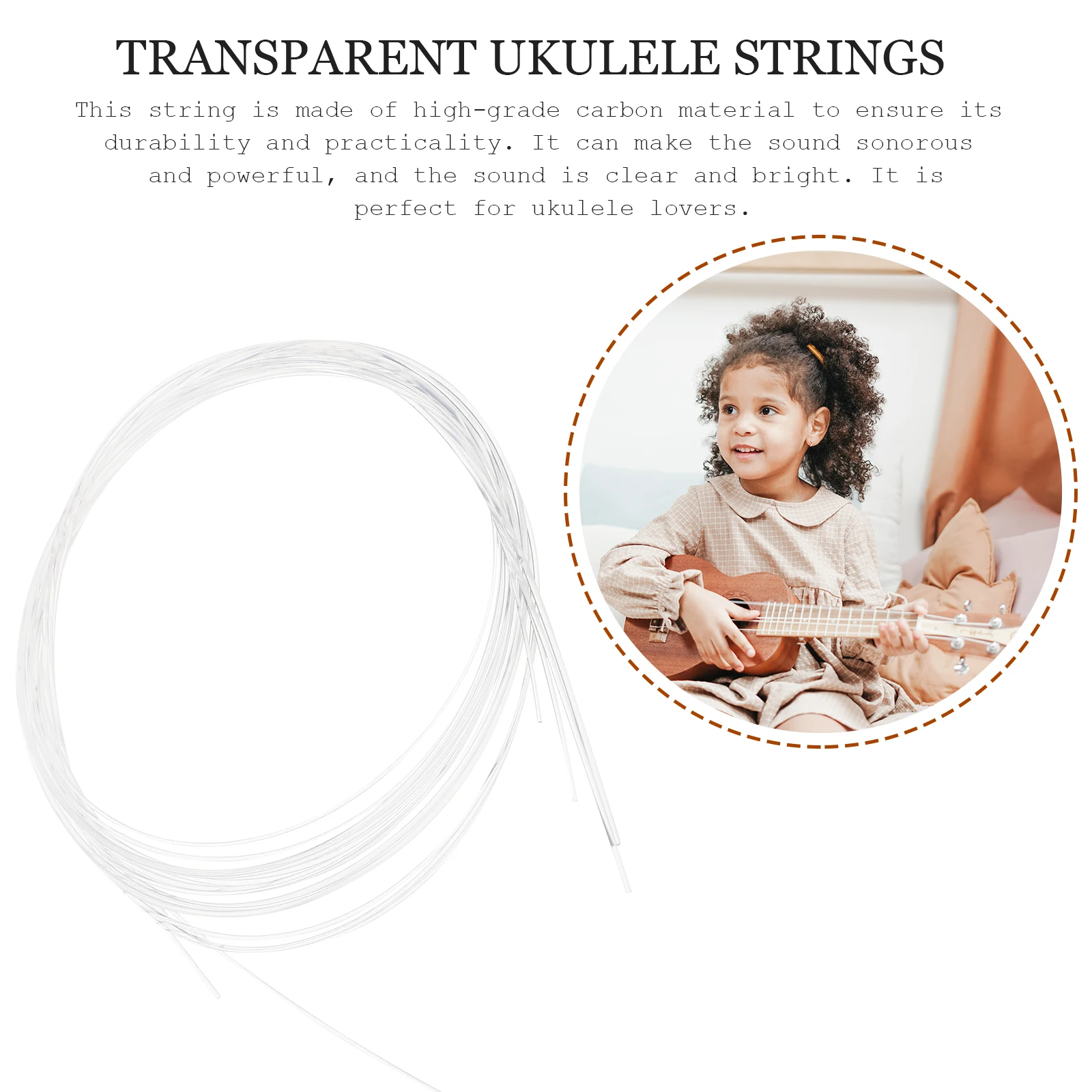 

4 Pcs Ukulele The Strings Musical Instrument Part Carbon Strands Parts Accessories