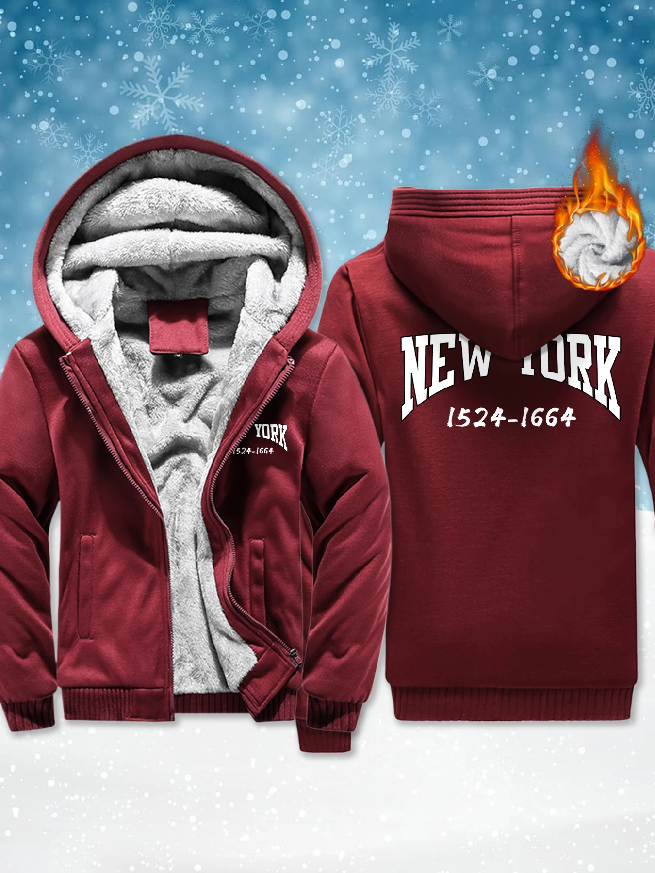 

Мужская флисовая базовая куртка с принтом New York 1524-1664, спортивная одежда на молнии с карманами, утепленное зимнее пальто, теплая удобная верхняя одежда, топ оверсайз