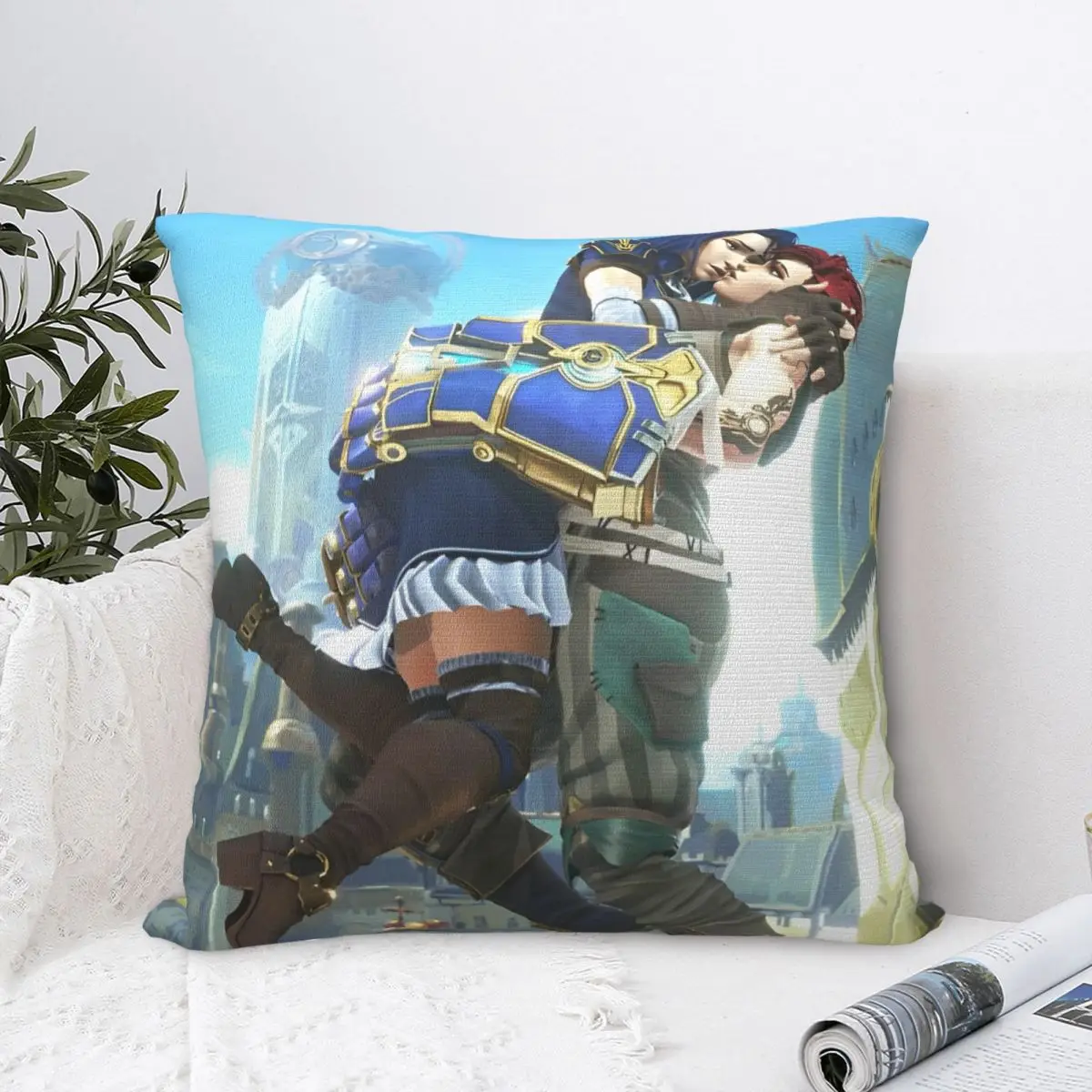 Vi And Caitlyn Kiramman Arcane Pillow Case  Cushion Cover Vintage Zippered Decorative Pillowcase for Home 18