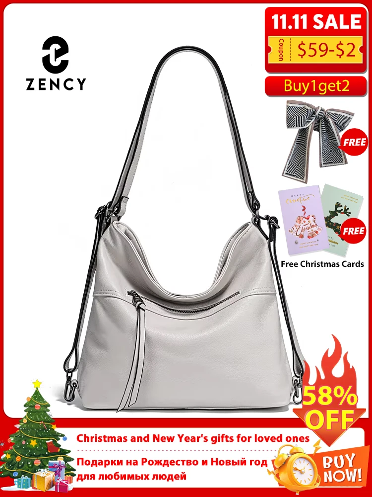 

Zency модная женская сумка на плечо из 100% натуральной кожи, большая вместительная дизайнерская сумка, сумка-хобо, рюкзаки, сумка-трансформер, сумка-ранец