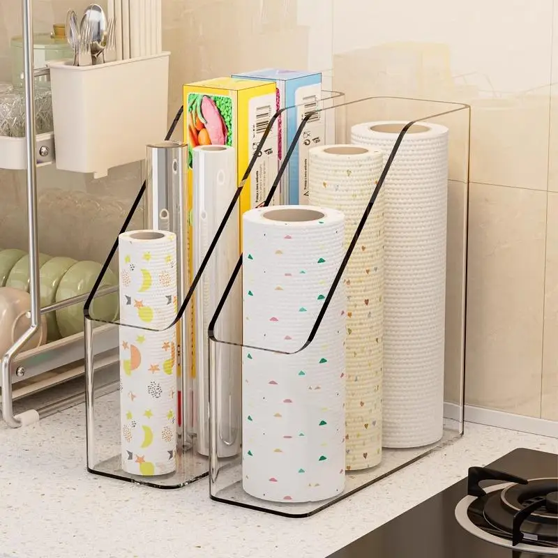 Kitchen Cabinet Door Organizer Box Storage Box Garbage Bag Storage Container For Plastic Wrap Gloves Dispenser