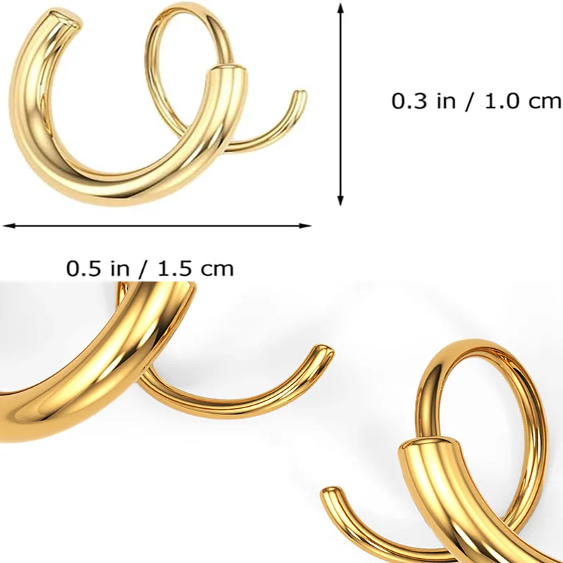 Single hole spiral double earrings for a personal touch, emulating the holey fashion style