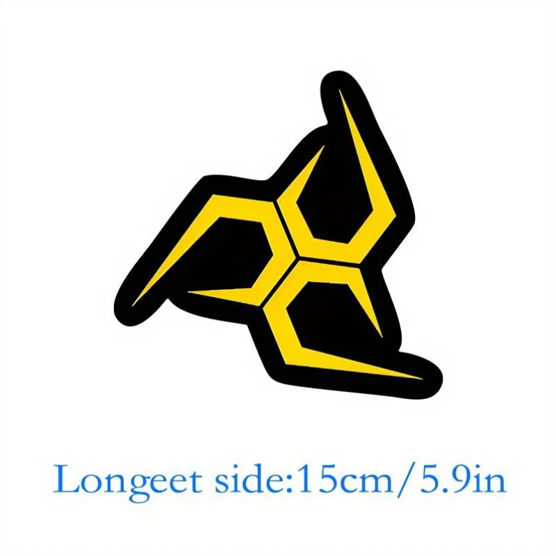 1pc Black And Yellow Geometric Logo Sticker - Waterproof Self-Adhesive Decoration for Car And Laptop