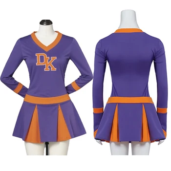 Megan Fox Jennifer’s Body Purple High School Cheerleader Costume Jennifer Check Cheerleading Uniform Girl Competition Skirt Set