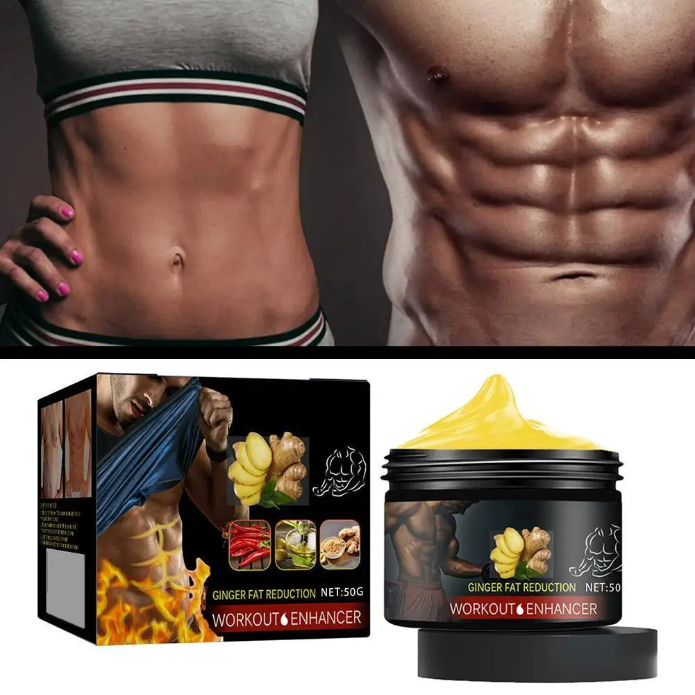 

50g Ginger Abdominal Massage Cream Weight Loss Reduce Cellulite Fat Burning Strengthen Tightening Deep Tissue Men Body Muscle