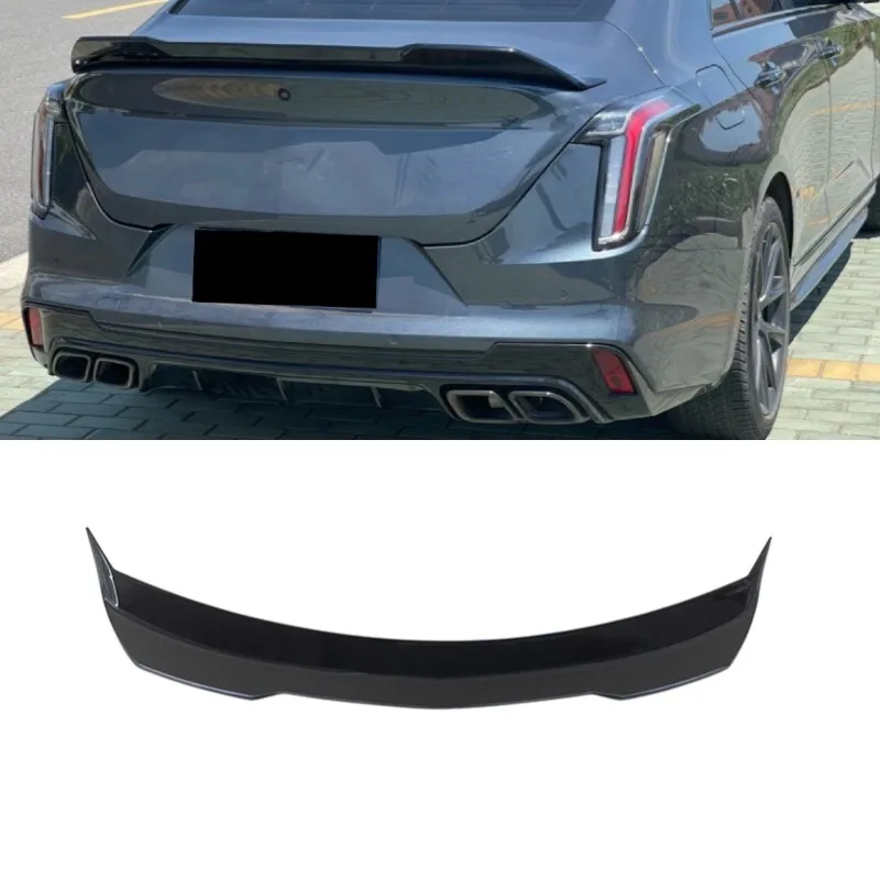 

TRUNK SPOILER For 20-25 CADILLAC CT4 V STYLE GLOSS BLACK HIGH KICK DUCKBILL WING