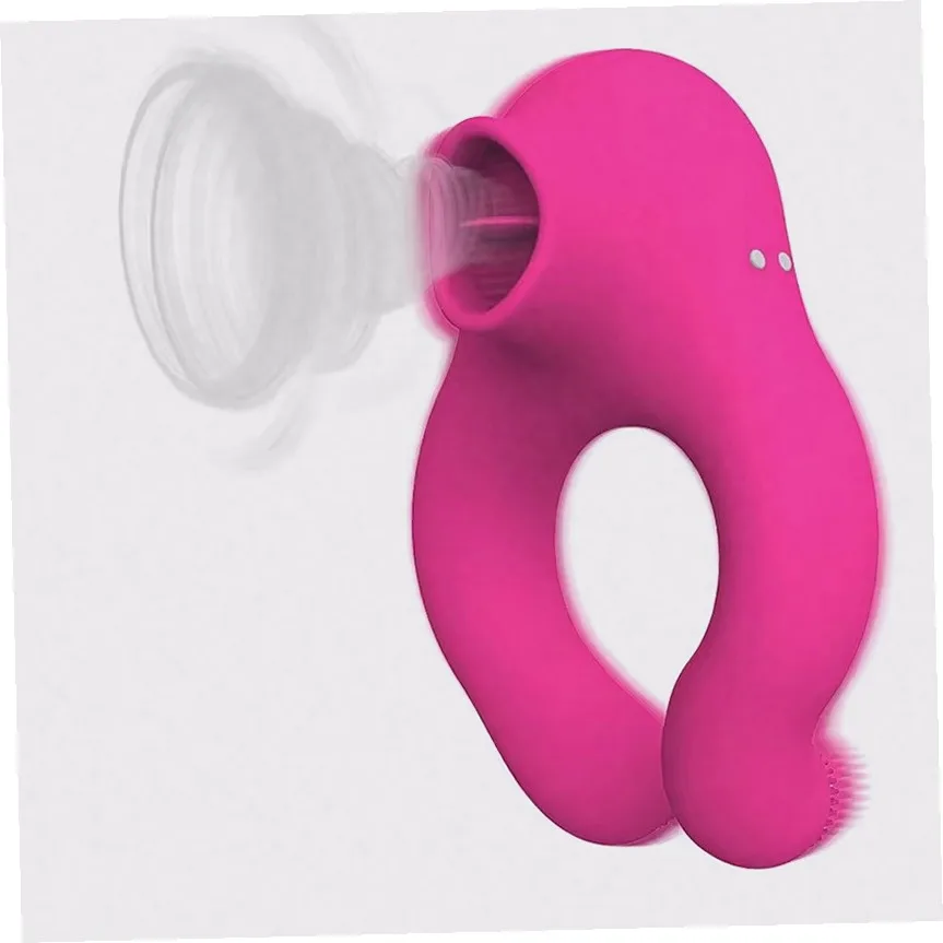 Wireless Remote Control Tongue Licking Penis Ring Male Delay Ejaculation  Massager Sex Toys For Men Women For Couples view 2