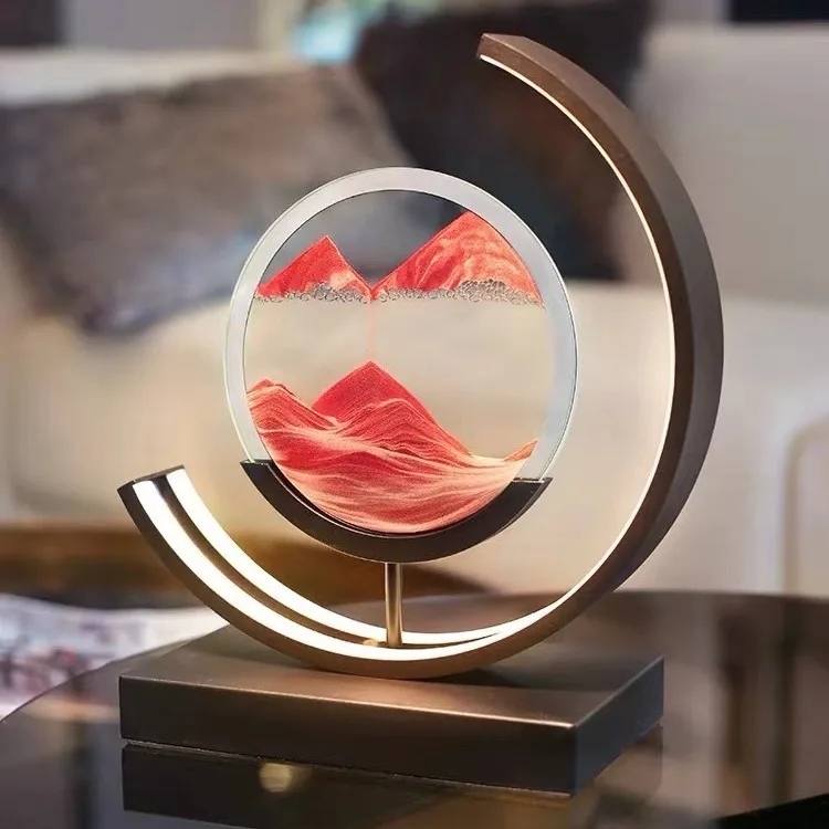 

Creative decompression moon 3D quicksand painting night light ornament home decoration ambient light handicraft material package