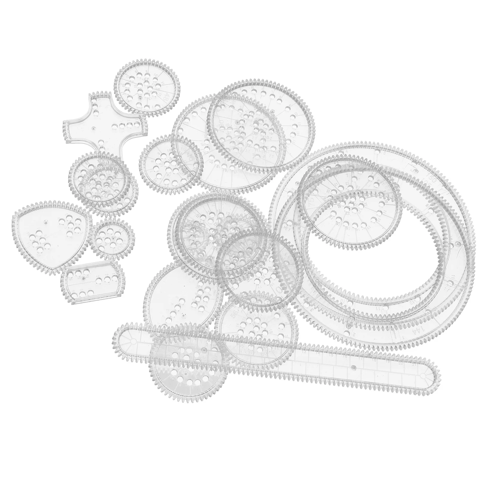 Set di modelli di pittura da 22 pezzi per kit di righelli da disegno Strumento di progettazione artistica creativa Disegno educativo Artigianato per lo sviluppo del cervello