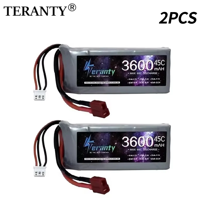 1/2 шт. Мощный LiPo аккумулятор для радиоуправляемых машин 7.4V 3600mAh 60C, запчасть для модернизации радиоуправляемых машин Wltoys 12428 12423, аккумулятор 2S для Feiyue 03 Q39