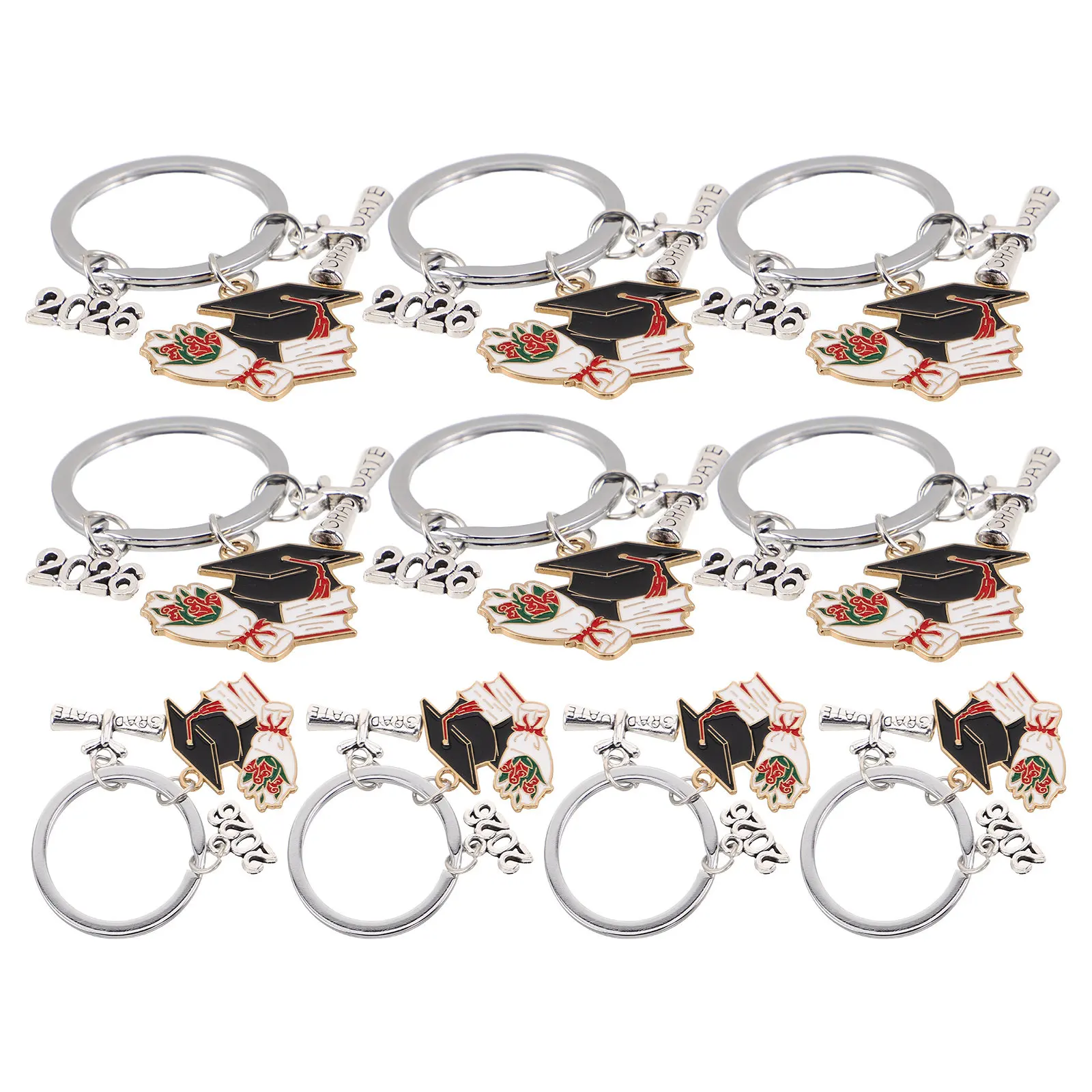 10Pcs Graduation Cap Keychain with Diploma Pendant for Class of 2026 Senior Students Graduation Gifts Party Favors