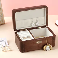 Rosikiing Walnut Wooden colorful jewelry box music box You are my sunshine For Christmas Valentines Birthday Gift