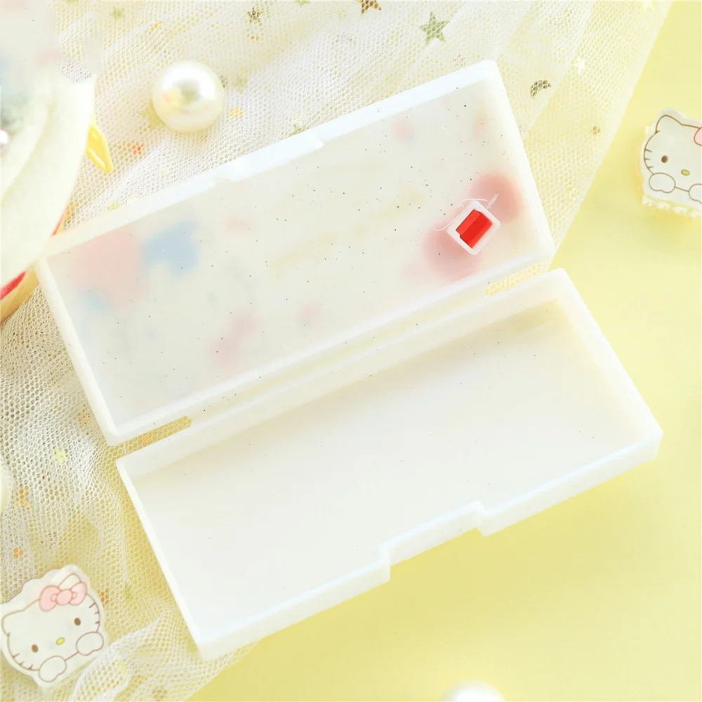 Genuine Hello Kitty Storage Box Sanrio Kt Cat Melody Mini Portable Cotton Swabs Hair Clip Dental Floss Organzier Boxes Girl Gift view 4