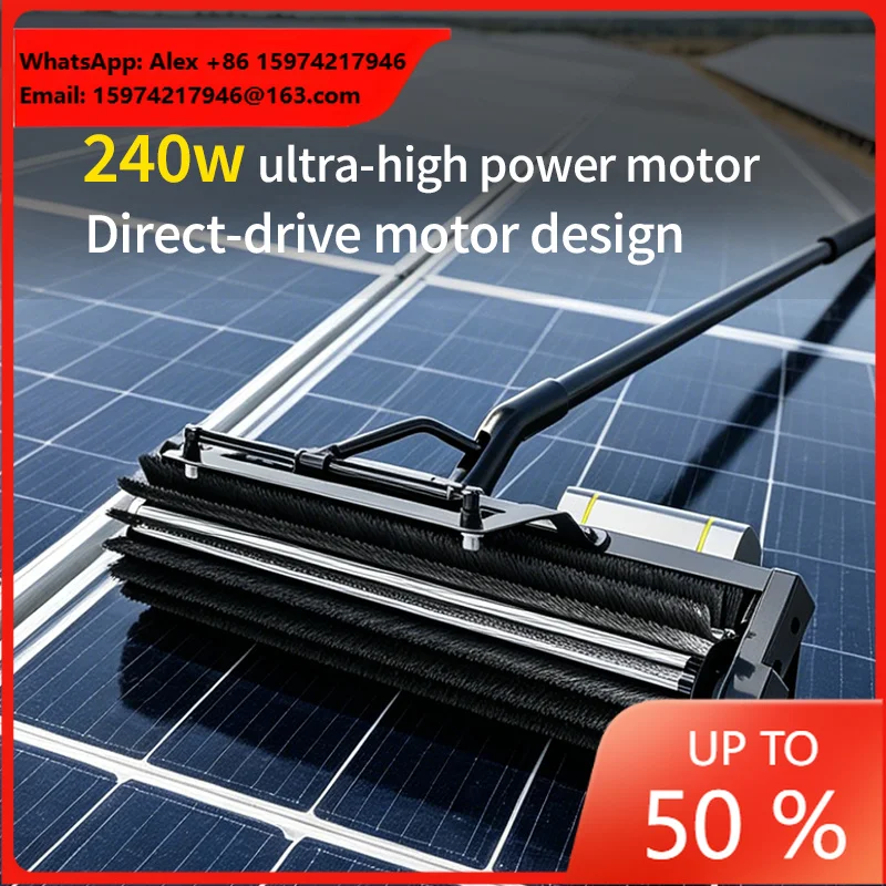 SUNNOVA N1 Solar Panel Rollaer Cleaning Brush 240W BLDC Direct Drive Solar Panel Cleaner 600r/min 1.2MW/Day PV Tool