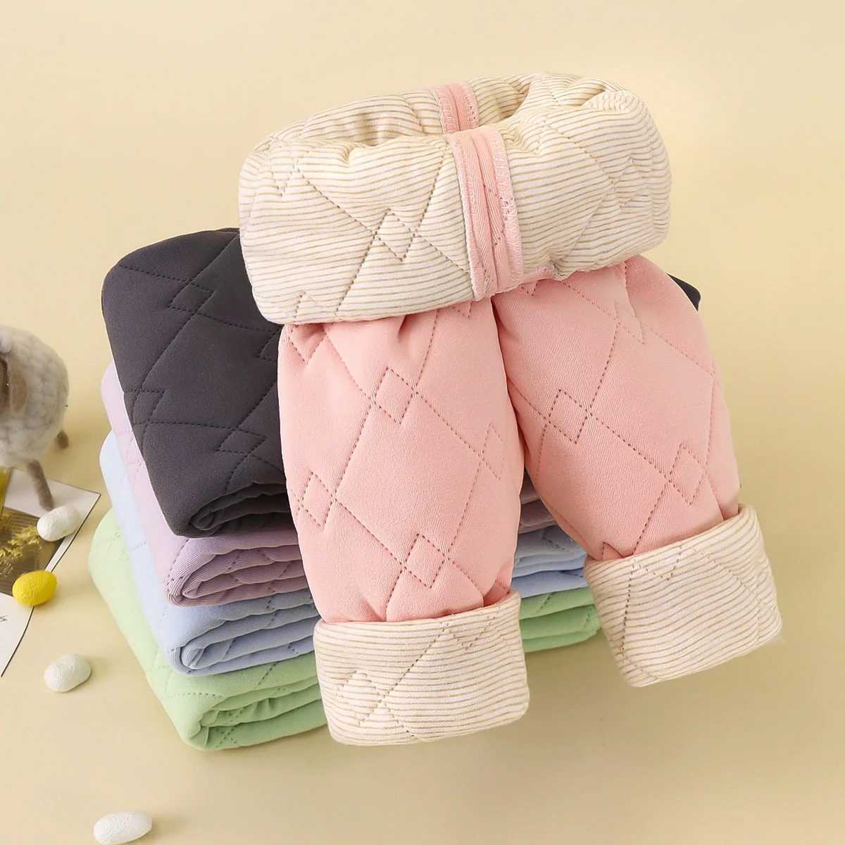 Children's Thermal Pants - Autumn/Winter New School Uniform Must-Have, Thicker Cotton Overalls for Boys and Girls, Base Layer Tr