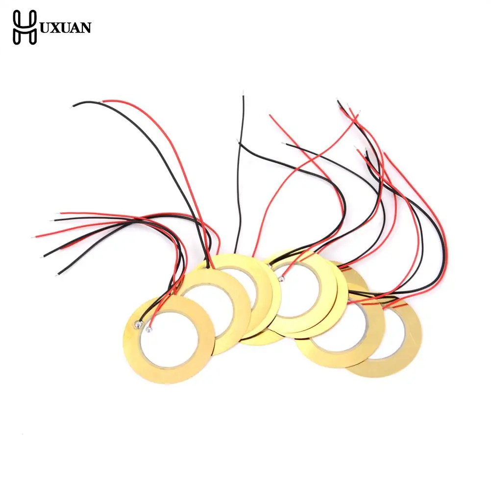 10pcs/lot 35mm Buzzer Copper Piezo Ceramic Element Sounder Sensor Trigger Drum Disc With Cable Length 11cm Piezoelectric