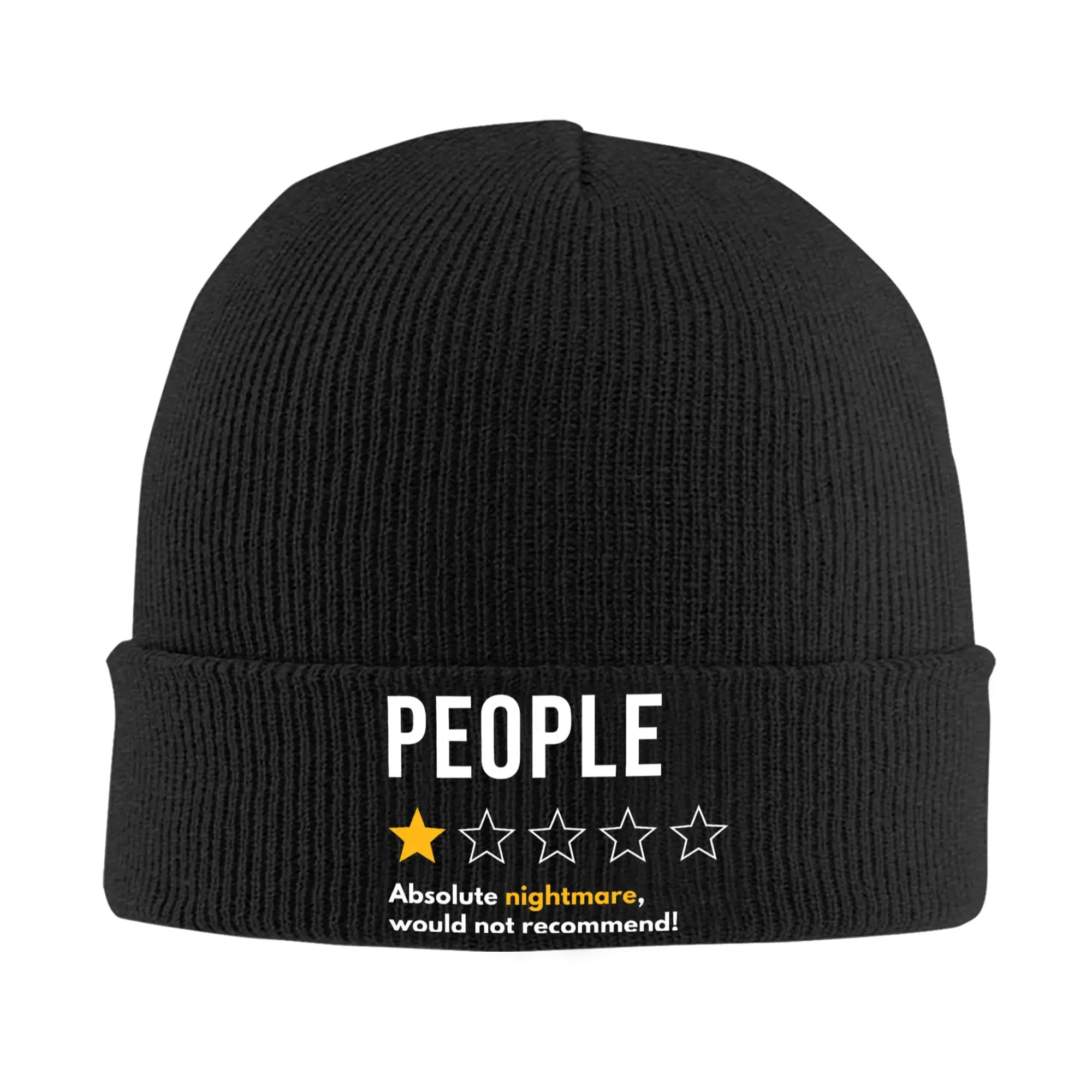 Funny People One Star Rating Knitted Hat Women Men Beanie Autumn Winter Hot Sale Hat Acrylic Absolute Nightmare Casual Melon Cap