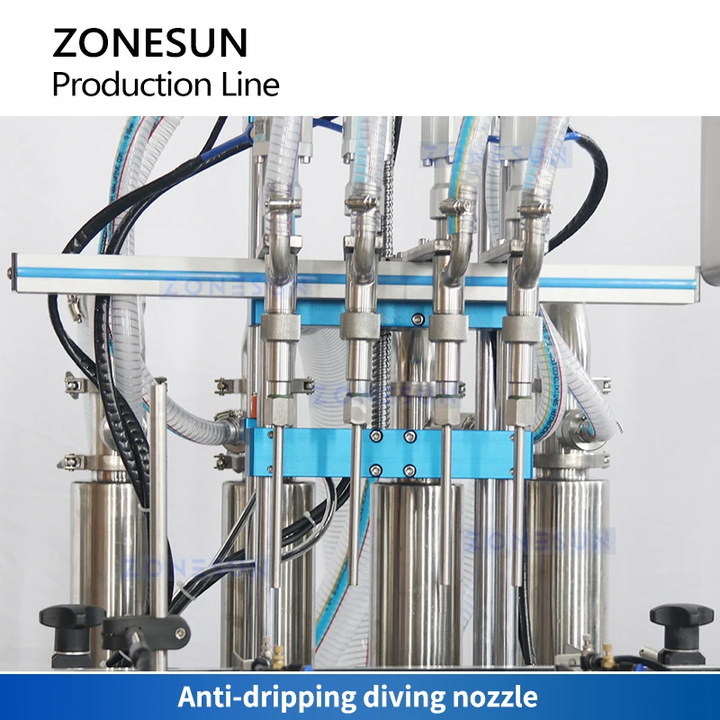 Zonesun ZS-FAL180F10 Automatic Bottling Line Piston Filler Trigger Sprayer Capping Machine Round Bottle Label Applicator