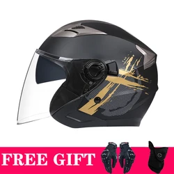 Protective Retro Open Face 3/4 Motorcycle Helmet Outdoor Riding Safety Helmet DOT ECE Approved Bike Casco Four Seasons Capacete